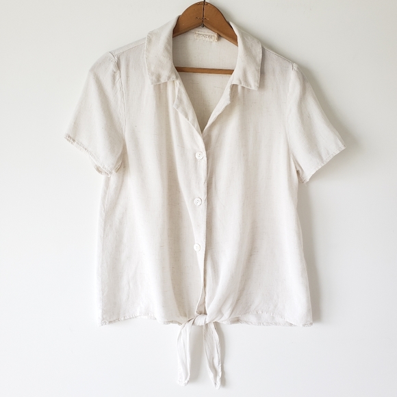 Roolee Tops - Roolee Linen Tie Front Top